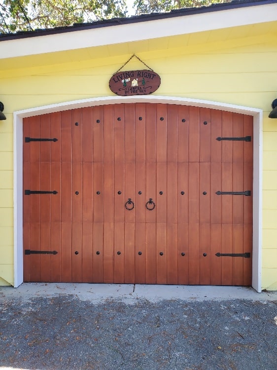 Western red clear Cedar garage door made by ranch house doors