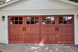Ranch House Cedar stain grade garage door installation