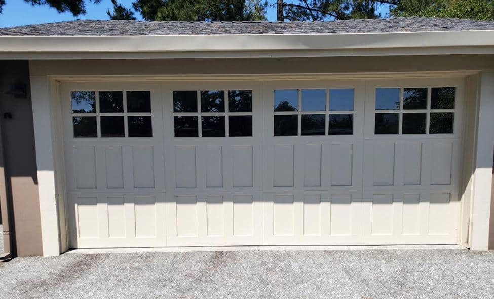 Custom wood garage door install